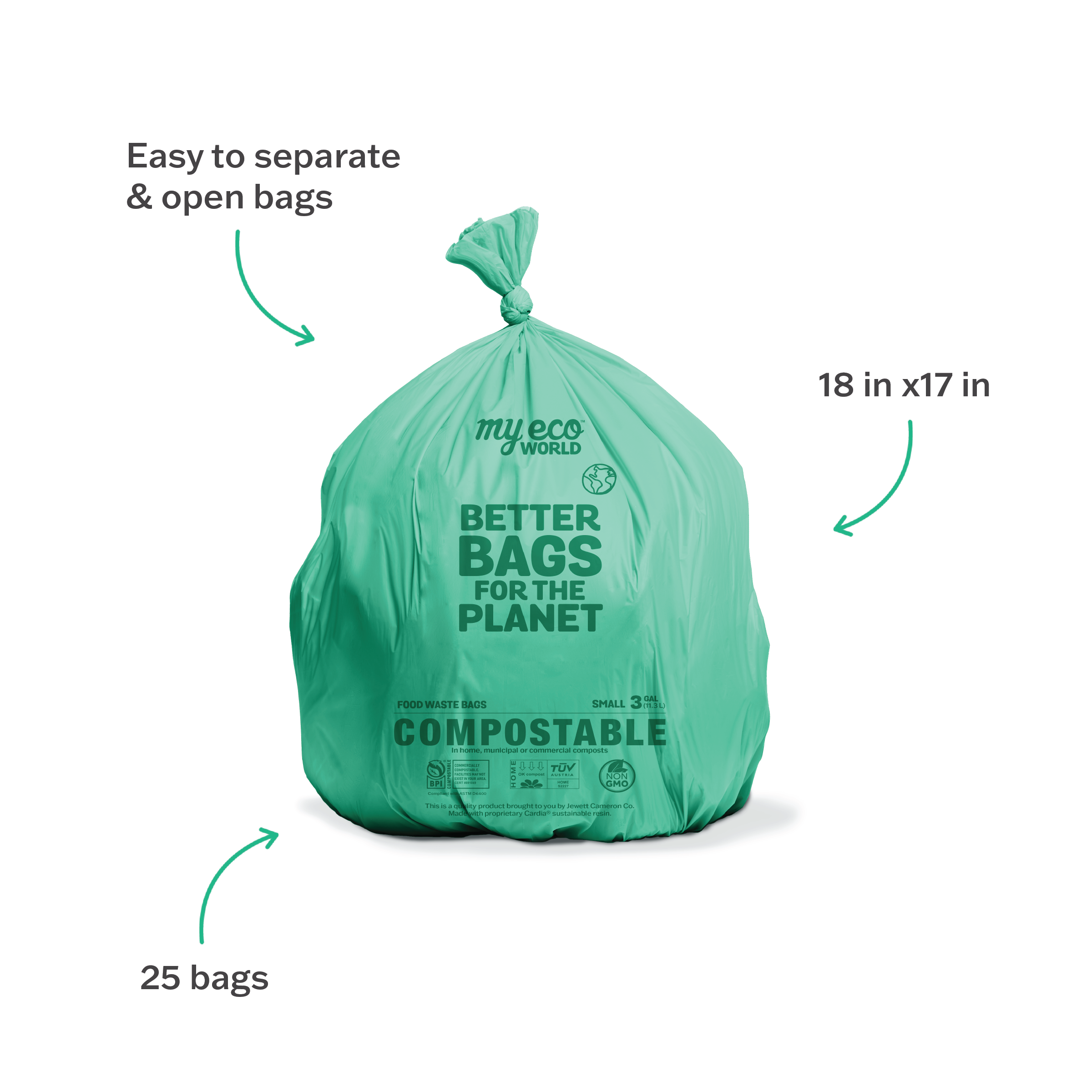 4 Gallon Compostable Trash Bags - 800 Pack